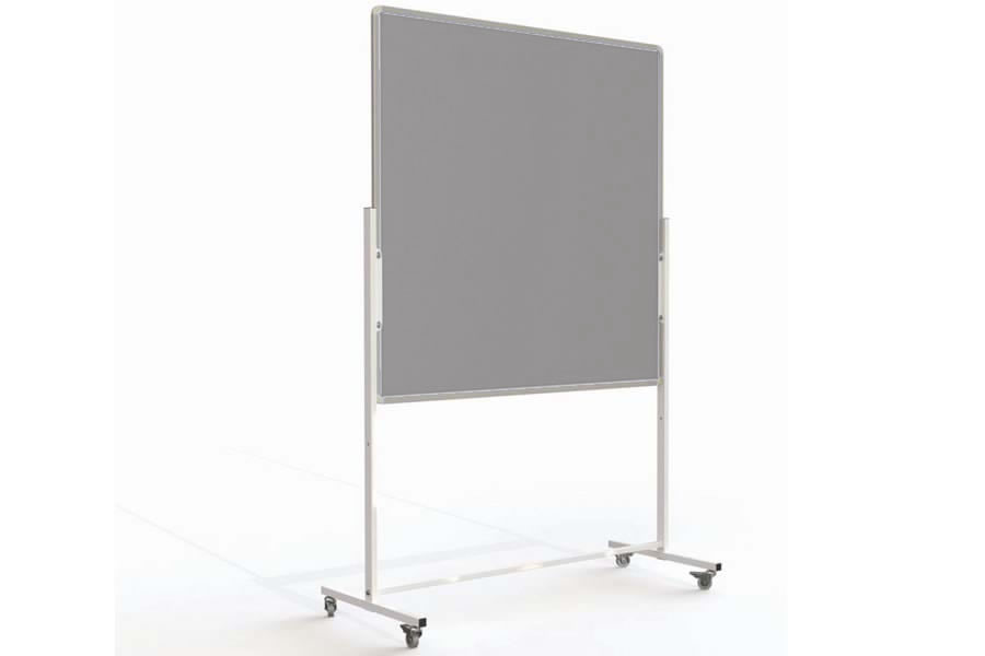 View Grey Mobile Flipchart Combination Noticeboard Felt Noticeboard Dry Wipe Noticeboard 900mm x 1200mm Easy Glide Wheels 3 Colours 4 Sizes information