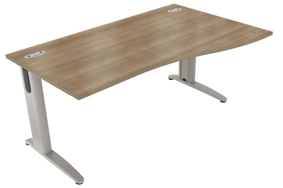 View Birch Cantilever Wave Desk Right Hand 1600mm x 800mm Domino Beam information