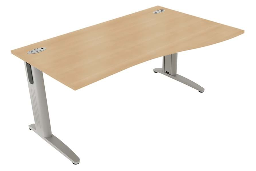 View Maple Cantilever Wave Desk Right Hand 1200mm x 800mm Domino Beam information