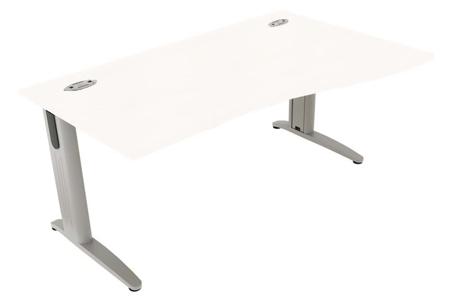 View White Cantilever Wave Desk Right Hand 1800mm x 800mm Domino Beam information
