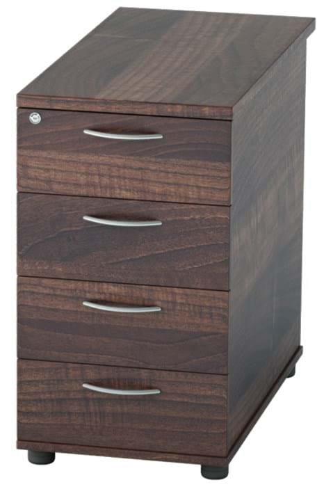 View Home Office Wooden Beech Finish 4 Locking Drawer Desk High Pedestal Storage Full Extending Metal Drawer Runners Locking Drawers information