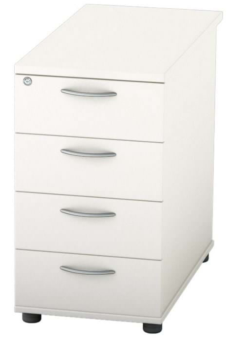 View Home Office Wooden Beech Finish 4 Locking Drawer Desk High Pedestal Storage Full Extending Metal Drawer Runners Locking Drawers information