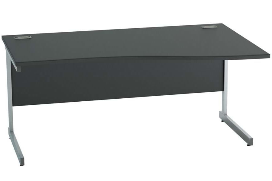 View Black Modern Cantilever Wave Office Desk Scratch Resistant Right Hand 1200 1400 1600 Silver Leg information