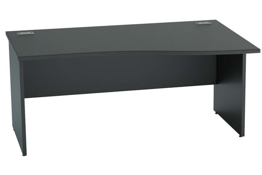 View Black Wave Panel End Office Desk 1200 mm x 800mm 2 Cable Ports Right Hand Wave Desk Levelling Feet 7 Year Guarantee Nene Satelite Desk information