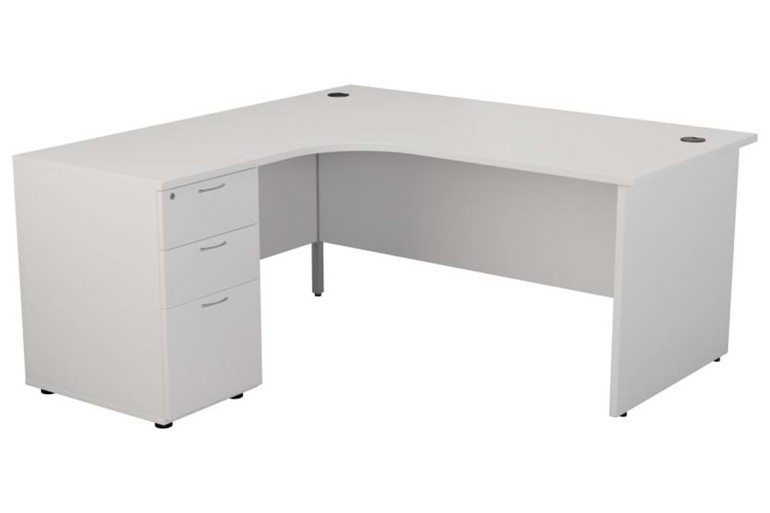 Kestral White Panel Desk And Pedestal