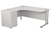 Kestral White Corner Desk And Pedestal