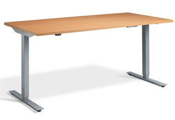 Edge Height Adjustable Desk - Beech Silver 1200mm