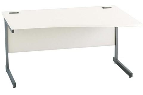 Avon White Wave Cantilever Desk - 1200mm Right Hand Wave 