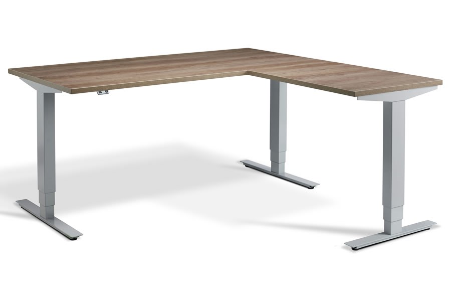 LShape Height Adjustable Desk Avaliable in 2 Sizes & 3 Top colours