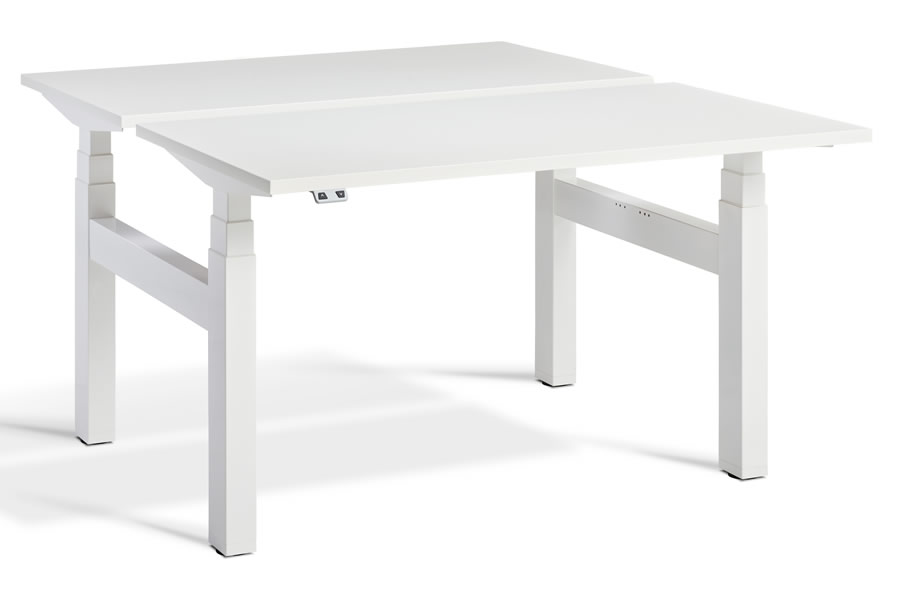 Duo Two Person Height Adjustable Desk 4 Sizes 8 Top Colours