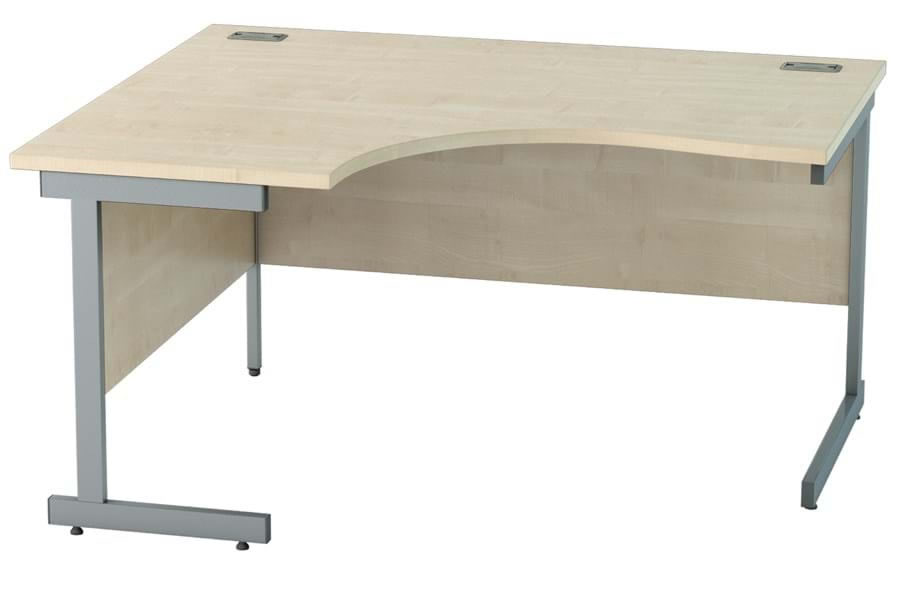 View Maple LShaped Left Corner Cantilever Desk 1400mm x 1200mm Thames Satellite information