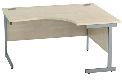 Thames Maple Corner Cantilever Desk - 1400mm x 1200mm Right Hand