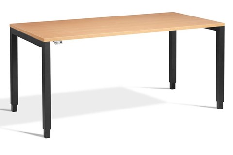 Crown Rectangular Height Adjustable Desk - 1400mm Black Beech 