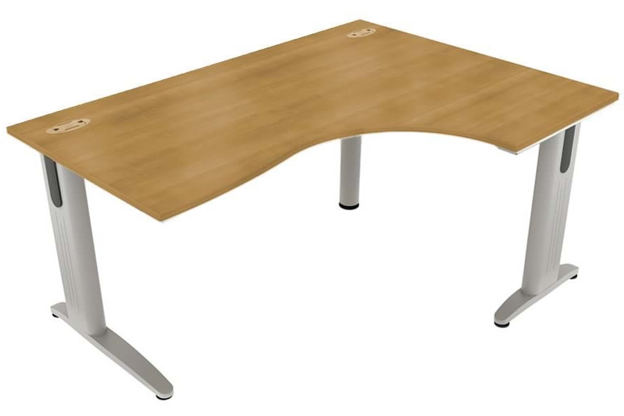 View Light Oak LShaped Right Corner Cantilever Desk 1600mm x 1200mm Domino Beam information