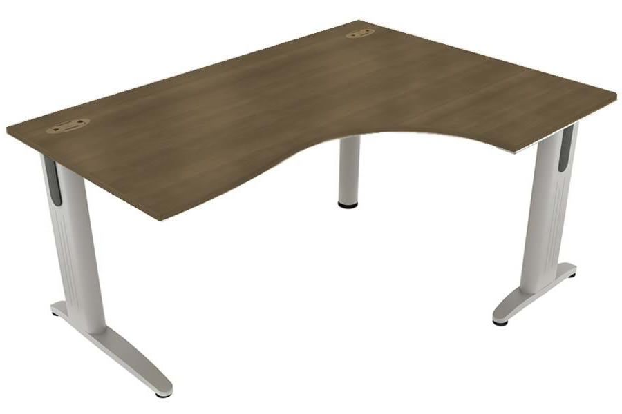 View Walnut LShaped Right Corner Cantilever Desk 1800mm x 1200mm Domino Beam information