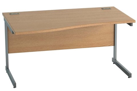 Thames Light Oak Wave Cantilever Desk - 1200mm x 800mm Left Hand