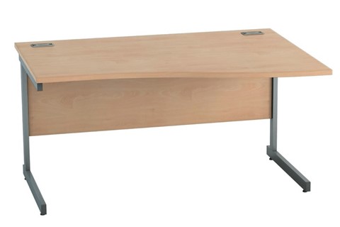 Thames Beech Wave Cantilever Desk - 1200mm x 800mm Right Hand