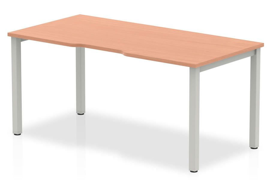 Office Desk 1600mm Maple Coloured with Metal Legs 