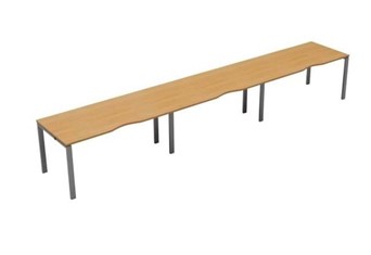 Kestral Single 3 Person Bench Desk - 1200mm Beech Silver