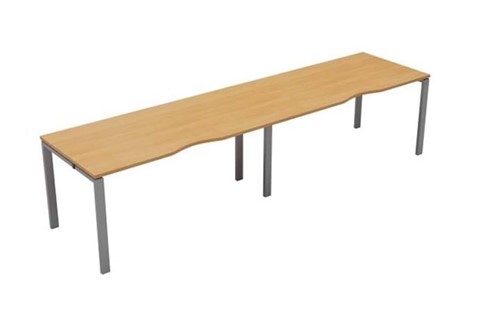 Kestral Single 2 Person Bench Desk - 1200mm Beech Silver