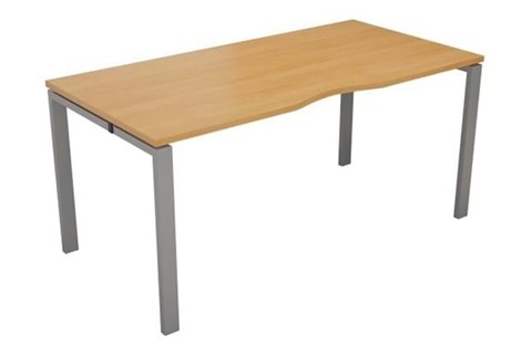 Kestral Single Bench Desk - 1200mm Beech Silver