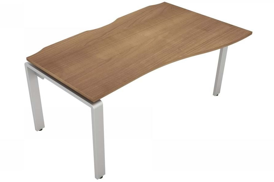 View Birch Wave Bench Office Desk Silver Leg Right Handed W1600mm x D600mm Aura Beam information