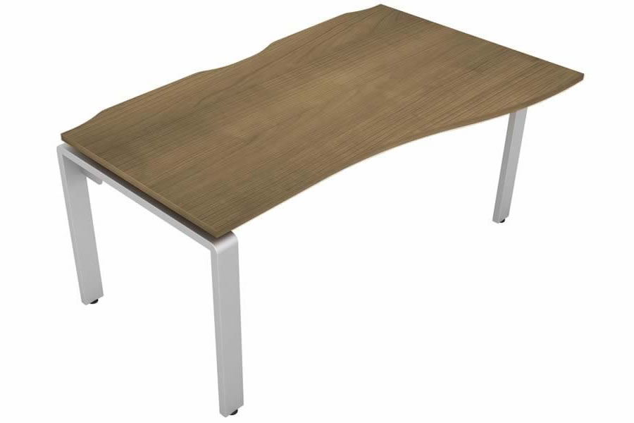 View Light Oak Wave Bench Office Desk Silver Leg Right Handed W1800mm x D600mm Aura Beam information