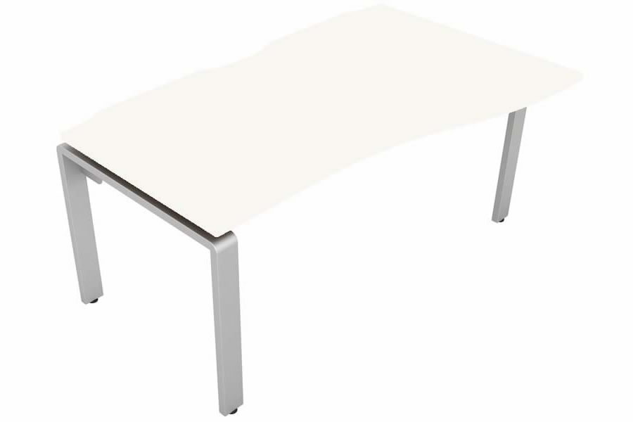 View White Wave Bench Office Desk Silver Leg Right Handed W1200mm x D800mm Aura Beam information
