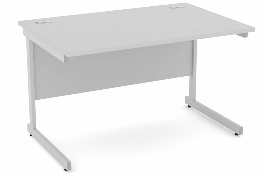 View Grey Rectangular Cantilever Office Desk 2 Sizes Cloud Grey information