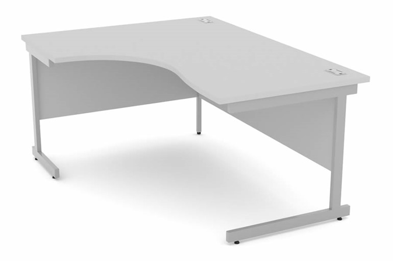 Cloud Grey Corner Cantilever Desk