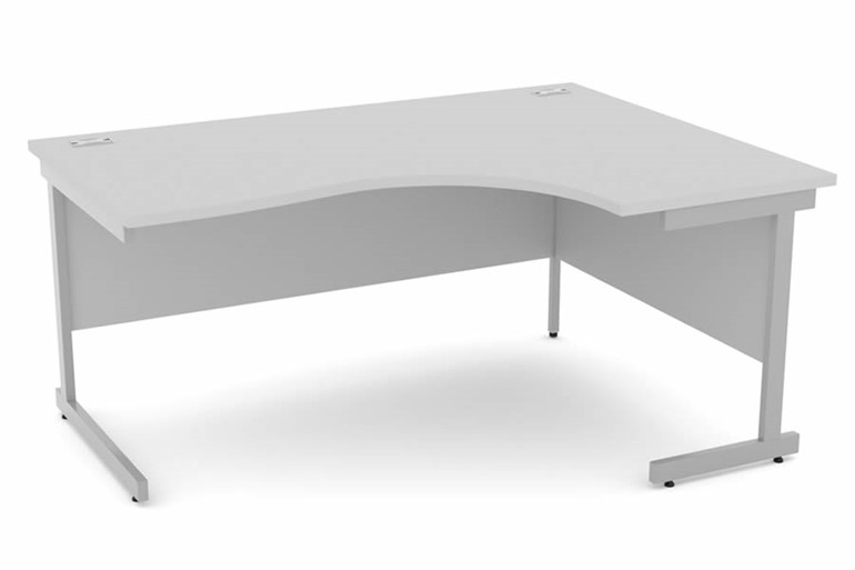 Cloud Grey Corner Cantilever Desk