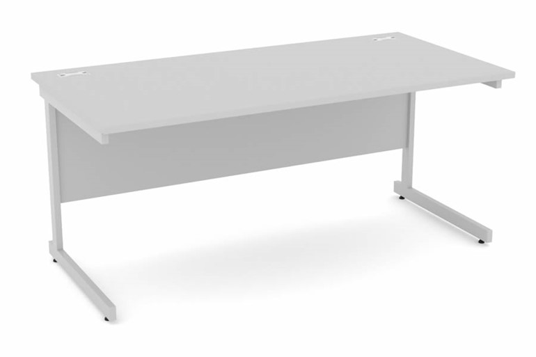 Cloud Grey Rectangular Cantilever Desk