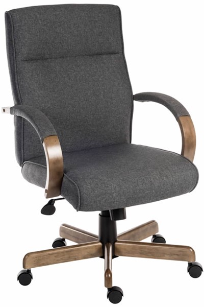 Grey Fabric Office Chair Driftwood, Grey Fabric Office Chair With Arms