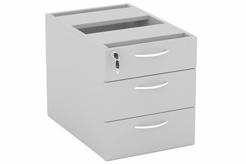 Cloud Grey Fixed Pedestal - Three Drawers 