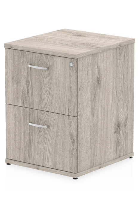 View Grey Oak Wooden 2 Drawer Filing Cabinet Scratch Resistant Surface Easy Glide Drawers Anti Tilt Mechanism Delivered Fully Assembled information