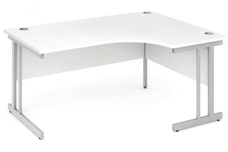 Polar White Cantilever Corner Desk