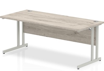 Gladstone Grey Oak Rectangular Cantilever Desk - 1200mm 600mm 