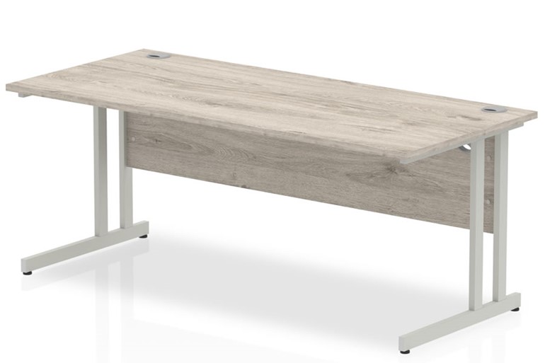 Gladstone Grey Oak Rectangular Cantilever Desk