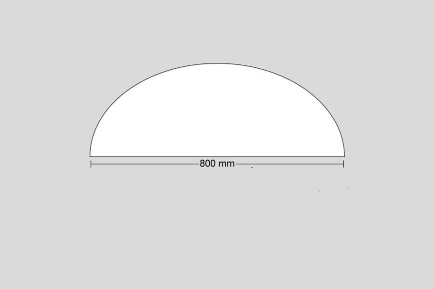 Gladstone Grey Oak Semi Circular Folding Table - 1600mm Wide