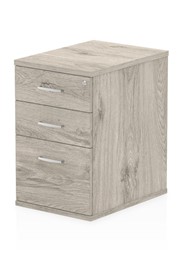 Gladstone Grey Oak 3 Drawer Desk High Pedestal - 600mm 