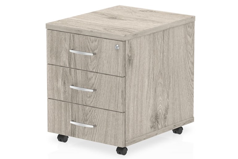 Gladstone Grey Oak 3 Drawer Mobile Pedestal