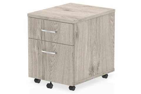 Gladstone Grey Oak 2 Drawer Mobile Pedestal