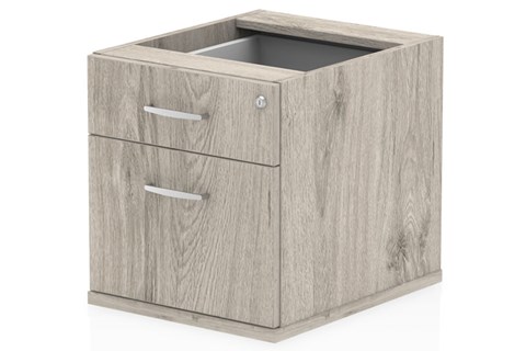 Gladstone Grey Oak Fixed Pedestal - 2 Drawer 
