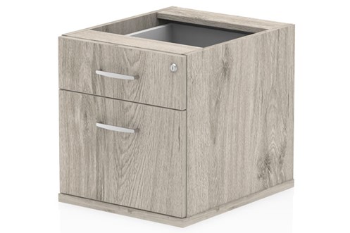 Grey Oak Fixed Two Drawer Pedestal Lockable Gladstone