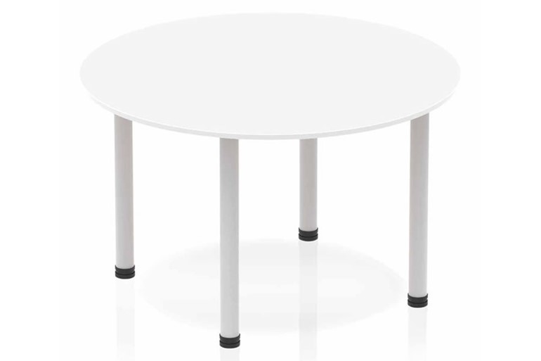 Polar White Circle Table 1200 Post Leg