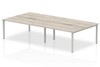 Gladstone Grey Oak 4 Person Double Bench Desk