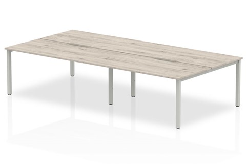 Gladstone Grey Oak 4 Person Double Bench Desk - 4 x 1400mm 