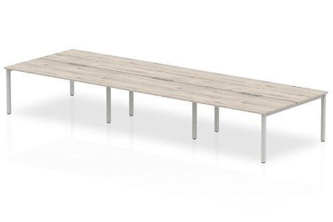 Gladstone Grey Oak 6 Person Double Bench Desk - 6 x 1400mm 