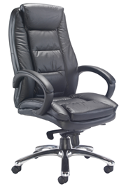 Brompton Leather Office Chair - Black 