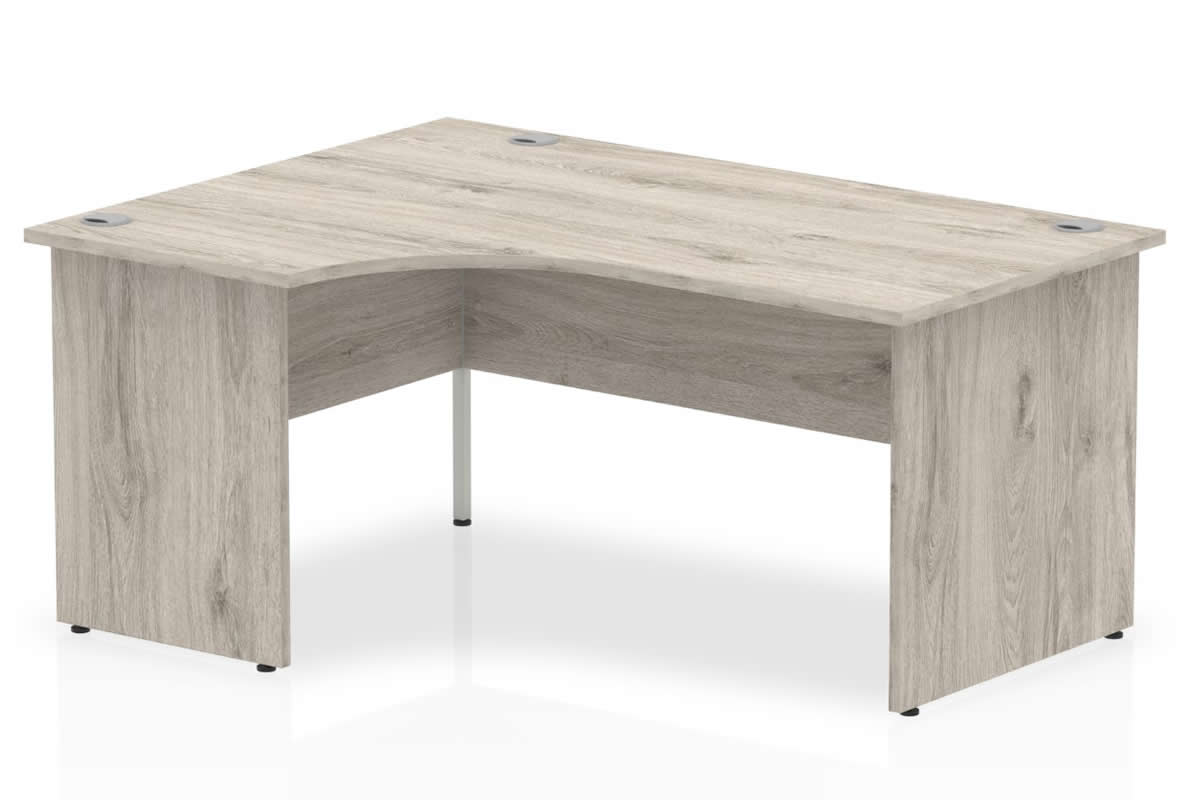 Grey Oak L Shaped Corner Panel Desk Left Handed 1600mm X